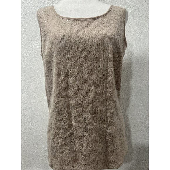 Studio Y Sequin Chiffon Sleeveless Top with Bow Tie Back & Rose Pattern Size M - Picture 1 of 14